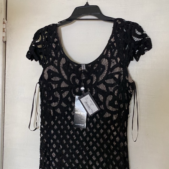 Alain Weiz Beautiful Black Detailed Lined Sexy Maxi Dress New With Tags - Picture 7 of 16